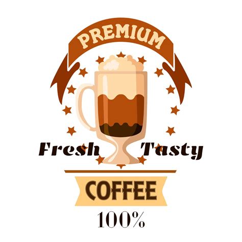 Cappuccino Latte Coffee Cup Cafe Label 11676051 Vector Art At Vecteezy