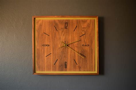 Mid Century Modern Walnut Clock Mid Century Maddist