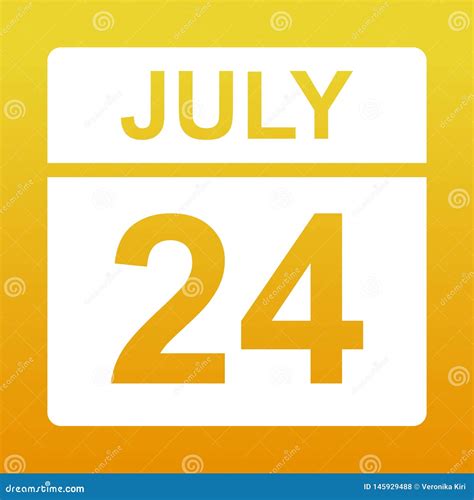 July 24 Day On The Calendar Stock Vector Illustration Of Color