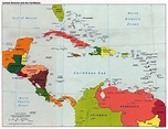 Large detailed political map of Central America and the Caribbean with ...