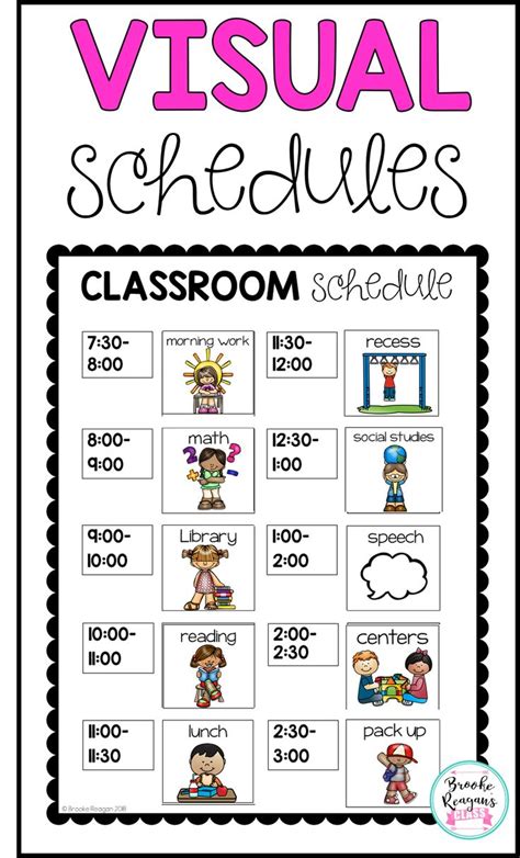 Visual Classroom Schedules Editable Classroom Schedule Preschool