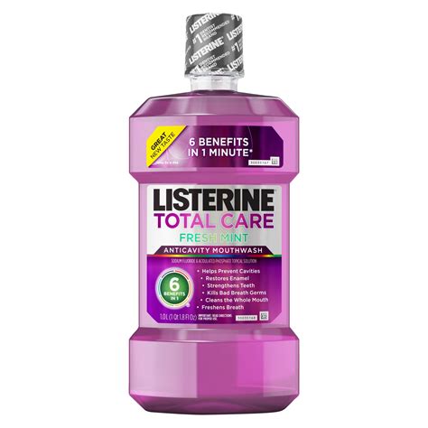 listerine total care fresh mint anticavity mouthwash to kill bad breath germs 1l listerine