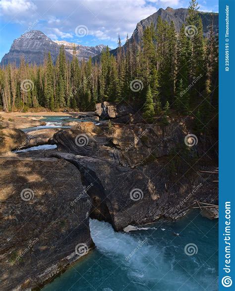 Rock Formation Natural Bridge In Yoho National Park Canada In The