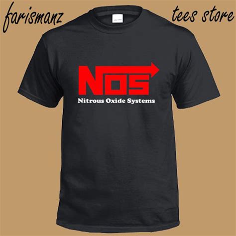 New Nos Nitrous Oxide Systems Red Logo Mens Black T Shirt Size S To