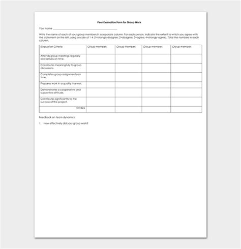 14 Free Peer Evaluation Forms And Templates Word Pdf Docformats