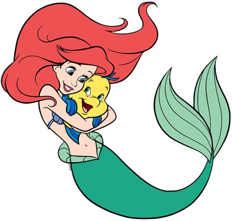 Ariel And Flounder Hug