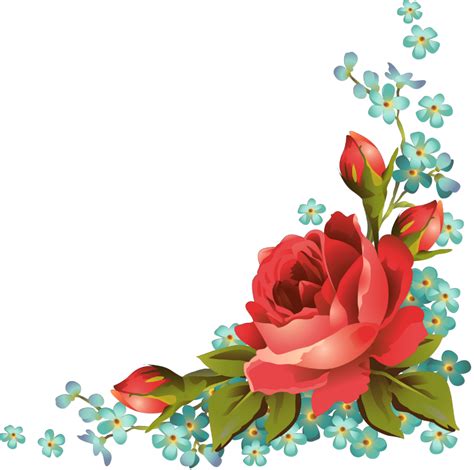 Rose Corner Decoration Png Clip Art Flower Art Flower Border Png Flower