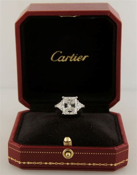 Cartier Diamond Platinum Three Stone Ring Gia Certificate Jewelry