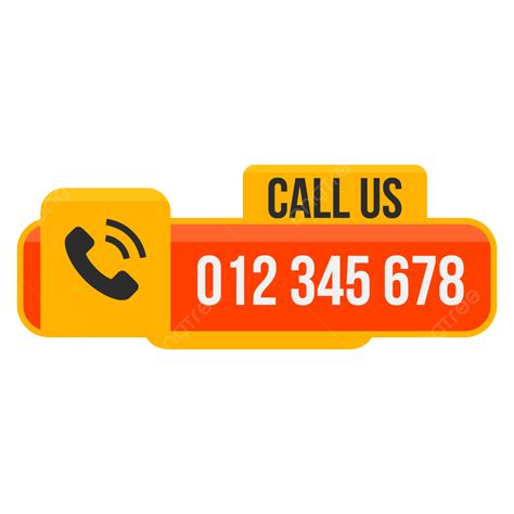 Transparent Background Call Us Now Button Sign With Your Number Call