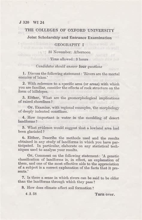 Brian University Of Oxford Geography Exam 1975 Flickr