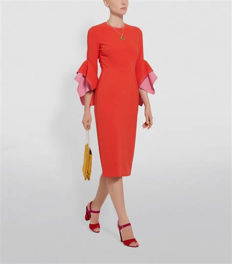 roksanda red ronda layered sleeve dress harrods uk