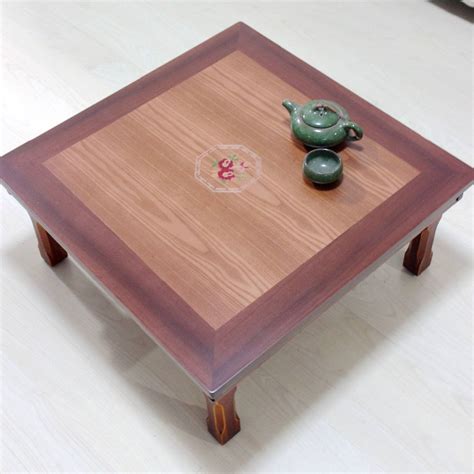Wood Antique Furniture Legs Foldable Korean Table Square 60cm Asian