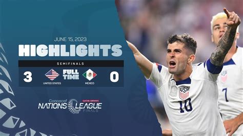 United States 3 0 Mexico 2023 Concacaf Nations League Finals Win