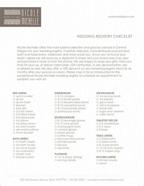 The Complete Wedding Registry Checklist Free Printable For Couples The Ultimate Wedding