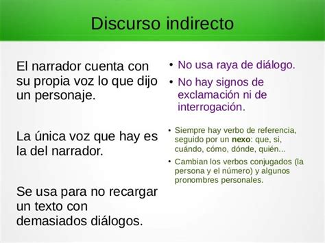 Discurso Referido Discurso Directo Y Discurso Indirecto