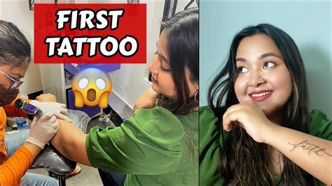 getting my first tattoo 😱 ink dom tattoos kolkata deblina chakraborty youtube