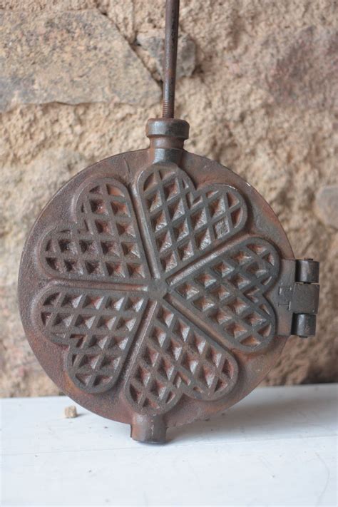 French Antique Heart Shaped Waffle Iron French Antiques Antiques