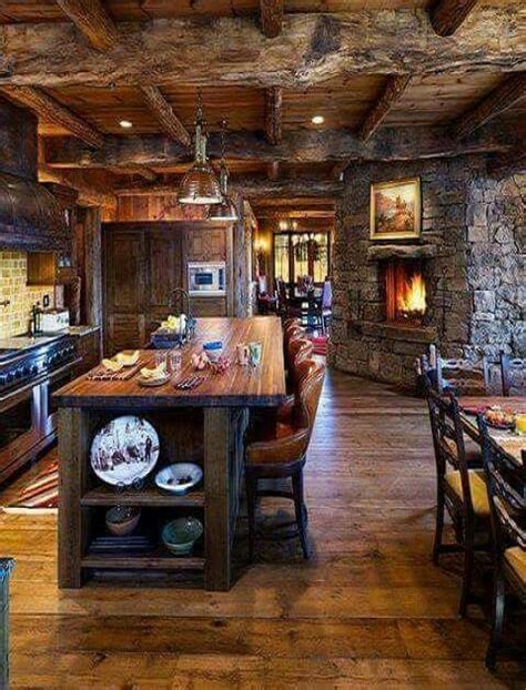 Pin By Miguel On Cabin Time Log Home Kitchens Rustic Kitchen Design