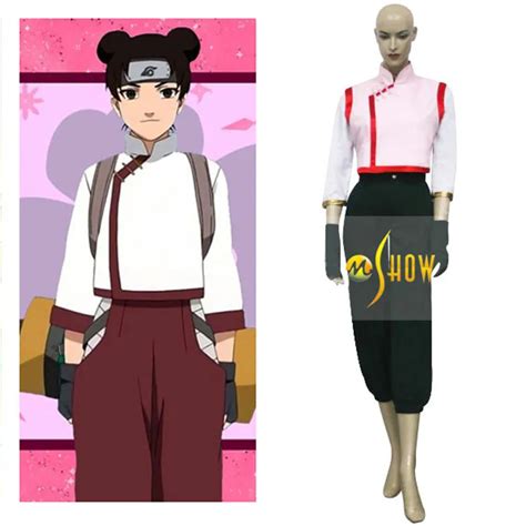 Lcsp Naruto Tenten Cosplay Costume Japanese Anime Uniform Suit Outfit Clothes Top Pants Lupon