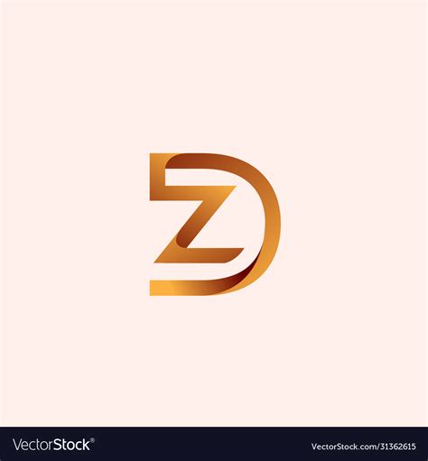 Letter Zd Logo Design Royalty Free Vector Image