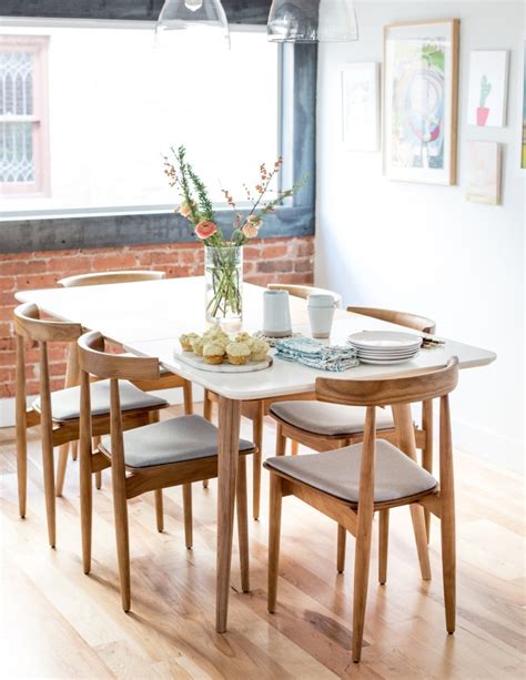 Mid Century Modern Dining Table And Chairs Flax And Twine