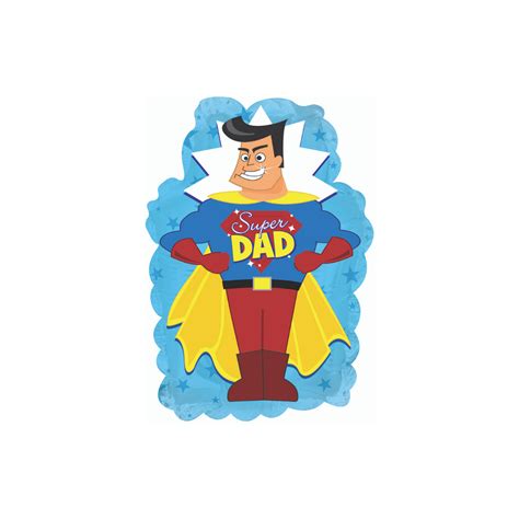 New Fathers Day Super Dad 9 Blue Foil Balloon