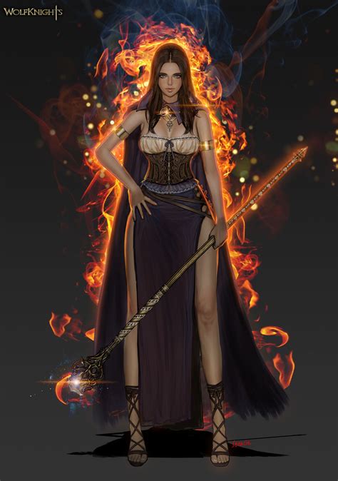 Fire Mage Youngmin Suh Concept Art Characters Female Character