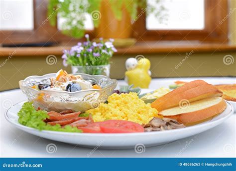 Western Breakfast Set Menu Stock Photo Image Of Mixed 48686262