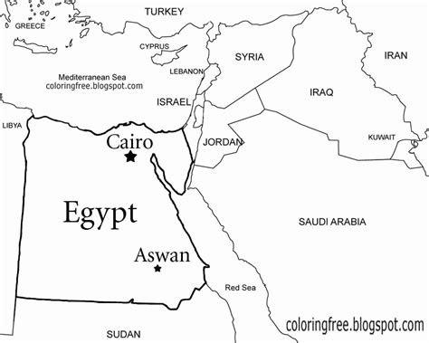 Egypt Map Coloring Pages Make Wonderful World With Coloring