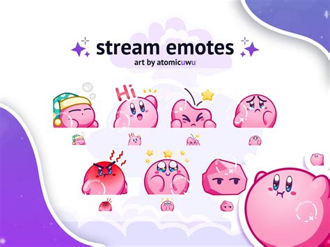 Kirby Twitch And Discord Emote Bundle Etsy