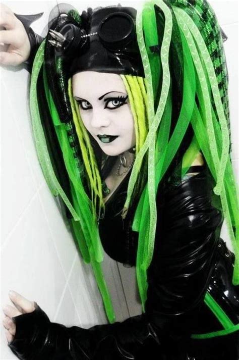 Oxida Activated Black And Neon Green Cyber Goth Girl In 2022 Goth