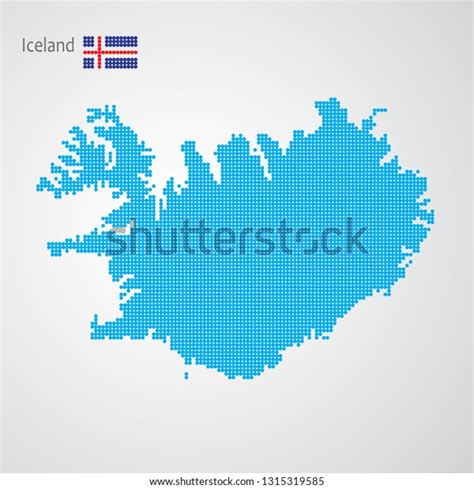 Abstract Map Iceland Pixel Art Vector Stock Vector Royalty Free