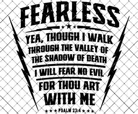 Fearless Psalm 234 Svg Digital Download Etsy