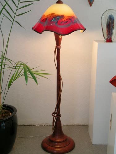 Torchiere Lamp By Renfort Turned Wood Base By Clark Renfor Flickr