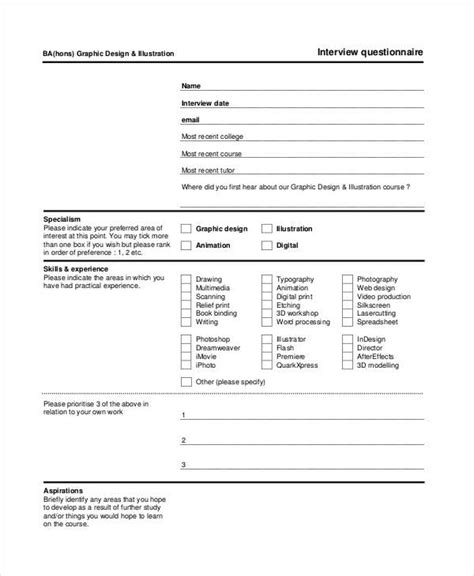 Questionnaire Template 17 Free Word Pdf Documents Download
