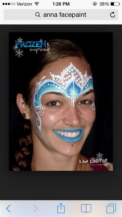 Frozen Face Paint But Leave Out The Blue Lips They Never Look Good