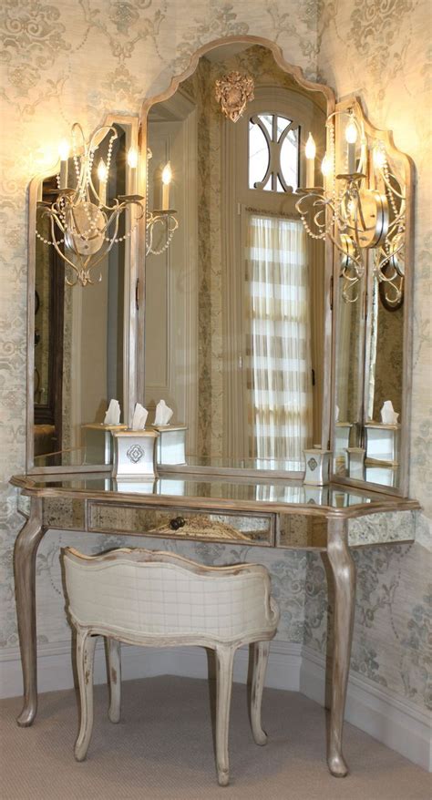 New floral vintage gold brass+crystal gem vanity+bathroom decorative mirror+box. vanity mirror dressing table and stool - Stylish Mirror ...