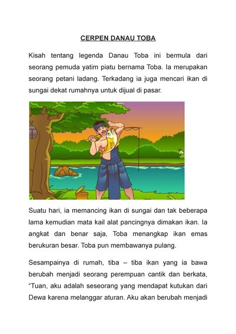 Story Telling Cerita Rakyat Asal Usul Danau Toba Pendidikan
