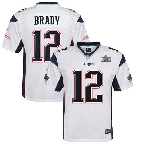 Nike Tom Brady New England Patriots Youth White Super Bowl Liii Bound Game Jersey