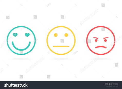 Emotions Positive Negative Neutral Faces Red Stock Vector Royalty Free