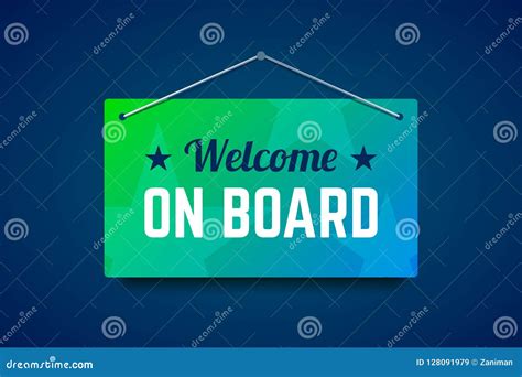 Welcome On Board Vector Sign On The Wall Stock Vector Illustration