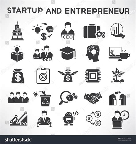 Start Up Business And Entrepreneur Icons Set Ad Paid Business