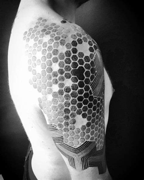 80 Honeycomb Tattoo Designs For Men Hexagon Ink Ideas Honeycomb