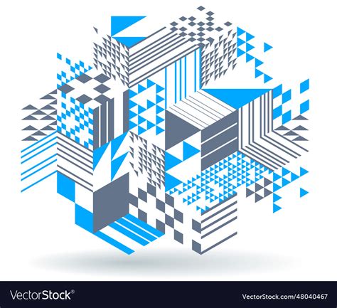 Blue Abstract Geometric Background With Cubes Vector Image
