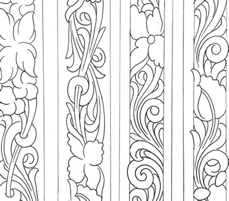 This is a symmetrical pattern laid out for tooling a checkbook. Leather Belt Tooling Patterns