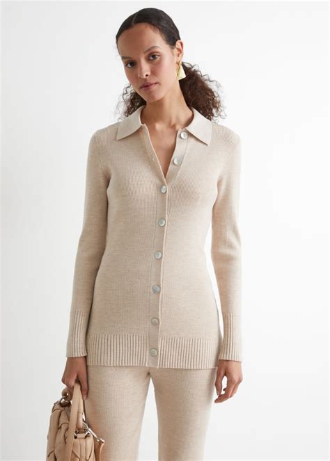 And Other Stories Fitted Rib Knit Cardigan Best Transitional Matching