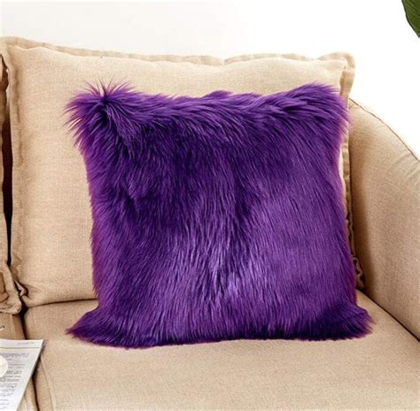 Luxury Long Faux Fur Throw Pillow Case Super Soft Plush Cushion Cover Deluxe Home