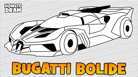 How To Draw Bugatti Bolide Hypercar Как нарисовать Бугатти Болид