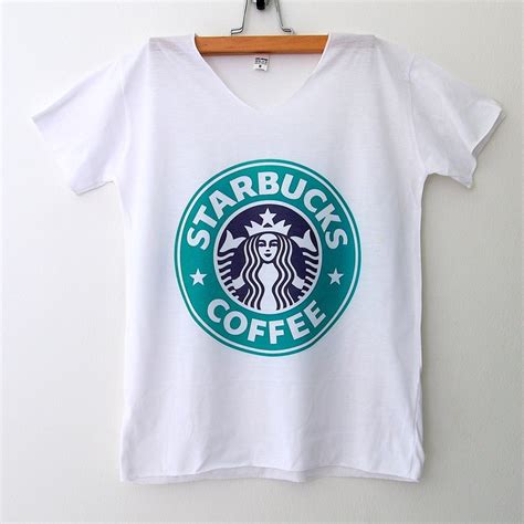Starbucks Shirt Women White Tshirt Women V Neck T By Rock4ever 1600