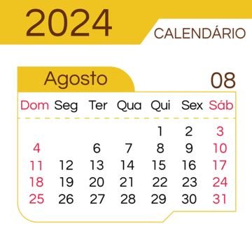 Calendário De Agosto De 2024 Estilo Simples Calendário De Mesa Amarelo